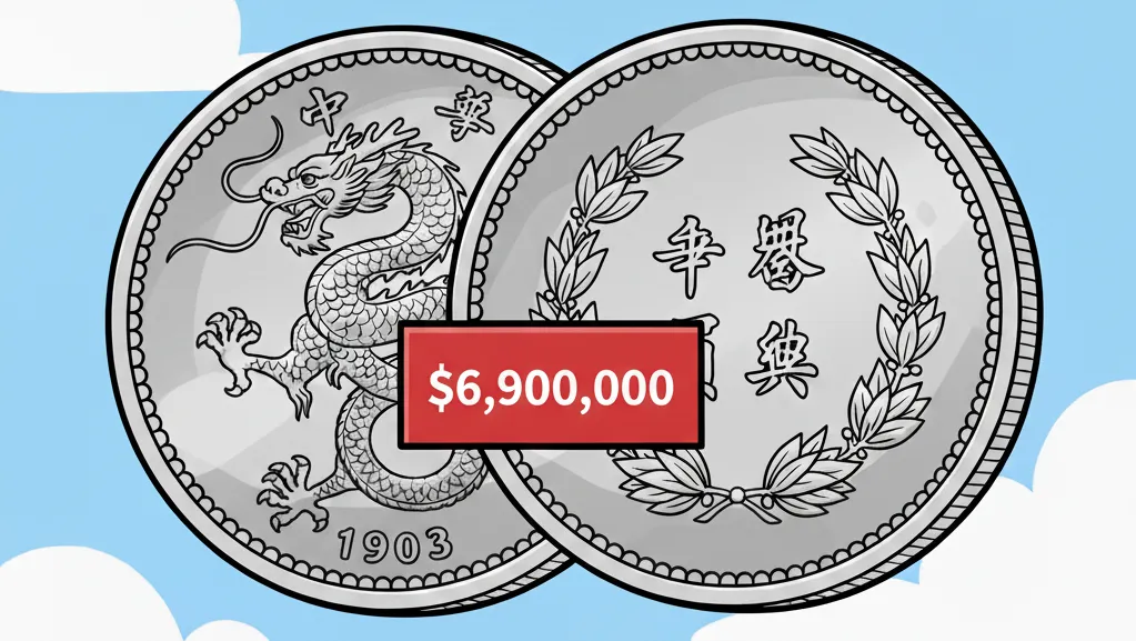 1903 Fengtien Tael coin with price tag